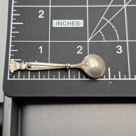 VTG Wallace Sterling Spoon Brooch Romance of the Sea 2.5" 5.65g Signed 1950s - Picture 8 of 11